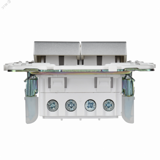 SKANDY Выключатель 2-клавишный перекрестный 10А SK-V06S серебряный IEK