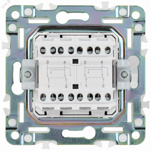 SKANDY Выключатель 2-клавишный перекрестный 10А SK-V06S серебряный IEK
