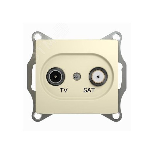 GLOSSA Розетка телевизионная TV-SAT проходная в рамку 4дБ бежевая