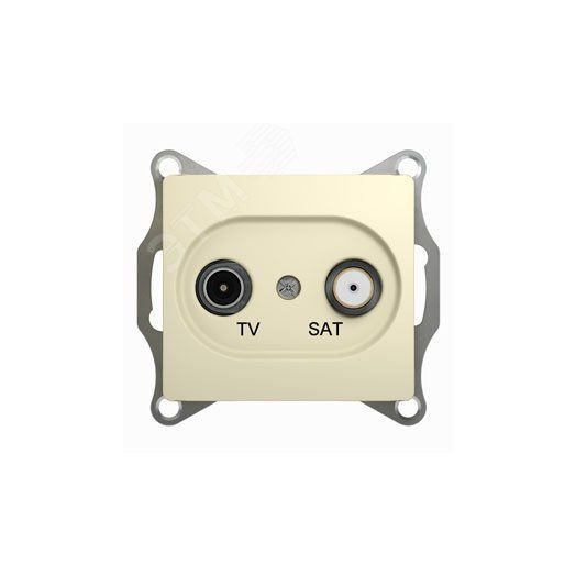 GLOSSA Розетка телевизионная TV-SAT проходная в рамку 4дБ бежевая