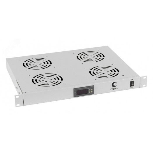 Модуль вентиляторный 19', 4 вентилятора, с цифровым термодатчиком