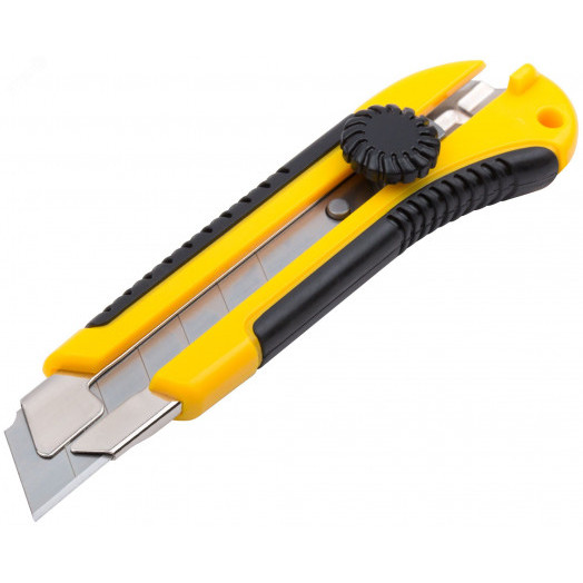 Нож технический 25 мм усиленный прорезиненный, вращ. прижим