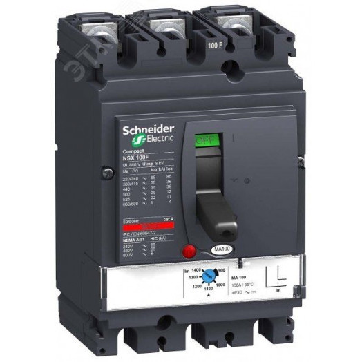 Выключатель автоматический 3П3T MA12.5 NSX100F