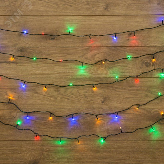 Гирлянда Твинкл Лайт 6 м, темно-зеленый ПВХ, 40 LED, мультиколор
