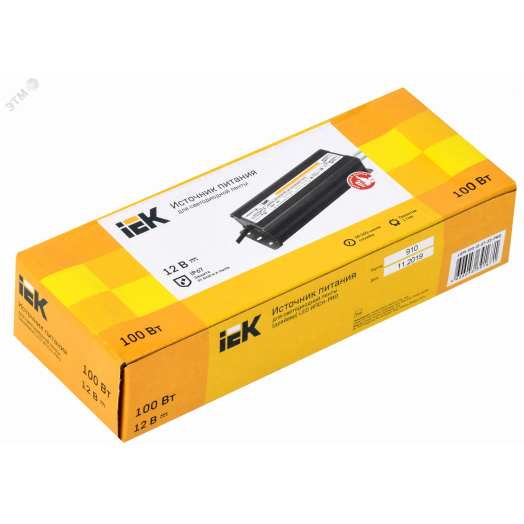 Драйвер LED ИПСН-PRO 100Вт 12 В блок- шнуры IP67 IEK
