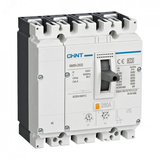 Выключатель автоматический NM8NDC-125B TM 4P 40А 25кА с регулируемым термомагнитным расцепителем