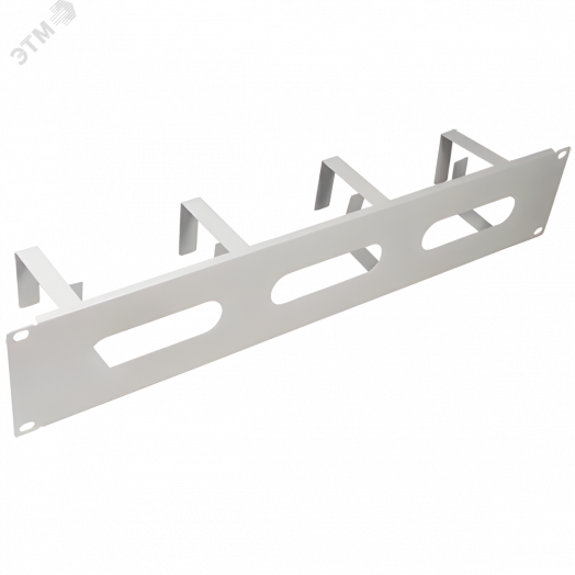 Кабельный органайзер 19' 2U. 5 колец. метал. цвет серый (RAL 7035)