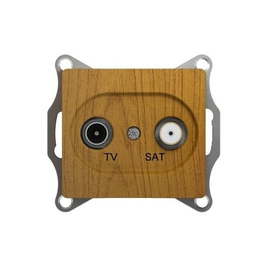 GLOSSA Розетка TV-SAT одиночная 1DB дуб в рамку