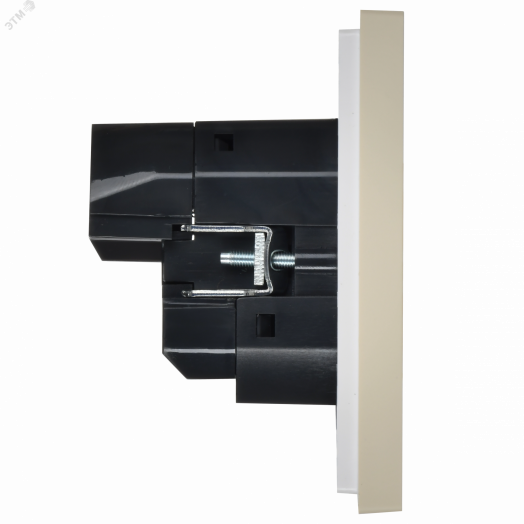 FORTE&PIANO Розетка 1-местная с заземлением с защитными шторками винтовое крепление 16А USB A+C 18Вт FP447 ваниль IEK