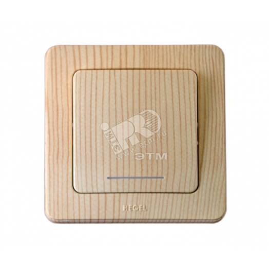 Переключатель одноклавишный скрытый с индикацией сосна 16А