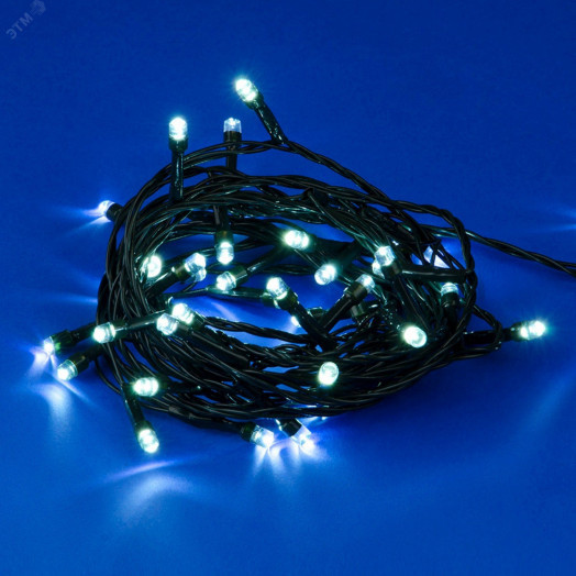 Гирлянда светодиодная 5м 50 светодиодов Провод зеленый ULD-S0500-050/DGA WHITE IP20