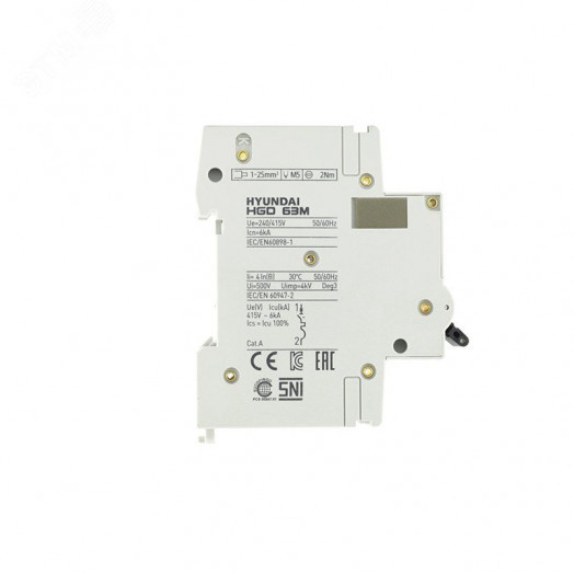 Автоматический выключатель HGD63-M 1PMBS0000C 00016 1 полюс, 16А, ток к.з. 6kA, хар-ка B (STANDARD)