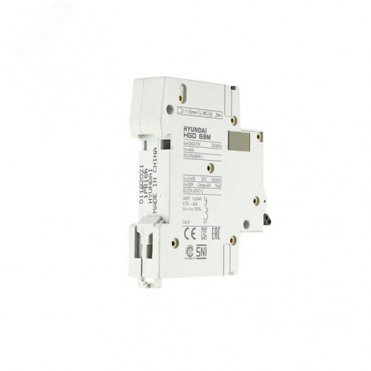 Автоматический выключатель HGD63-M 1PMBS0000C 00016 1 полюс, 16А, ток к.з. 6kA, хар-ка B (STANDARD)