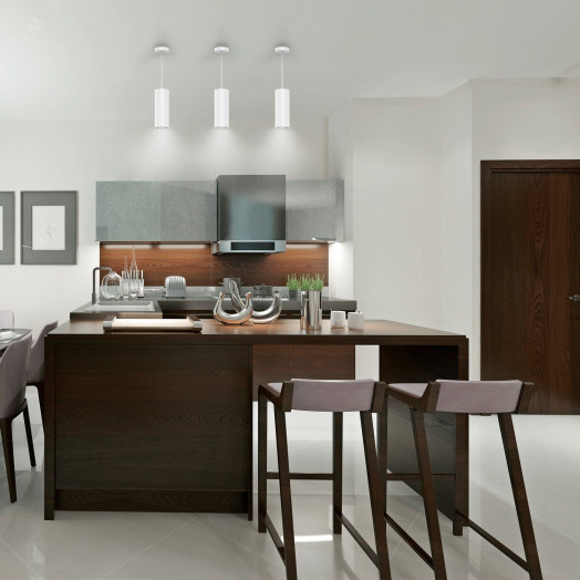 Светильник подвесной светодиодный 12 Вт 920 лм 4100К AC 220В Белый IP20 D79х200мм Overhead Gauss