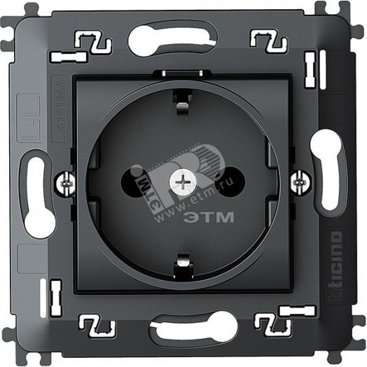 LL Розетка 2К+З моноблок антрацит