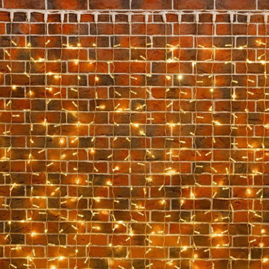 Гирлянда светодиодная Дождь 2х6 м, эффект мерцания, прозрачный провод, 230 В, диоды тёплый белый, 768 LED (партия 2020 - 768 LED)