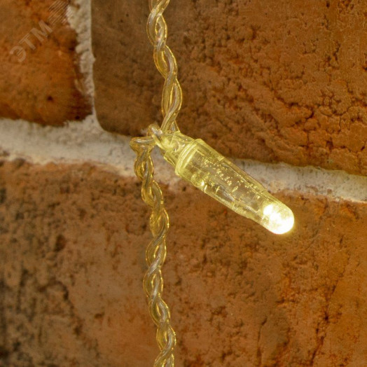 Гирлянда светодиодная Дождь 2х6 м, эффект мерцания, прозрачный провод, 230 В, диоды тёплый белый, 768 LED (партия 2020 - 768 LED)