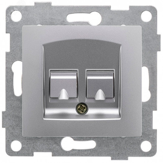 GUSI Bravo механизм розетки  компьютерной RJ45, одинарной, скрытая установка.  Цвет серебро.