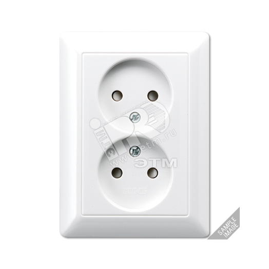 Розетка сдвоенная 16A 250V без заземления с полной платой слоновая кость