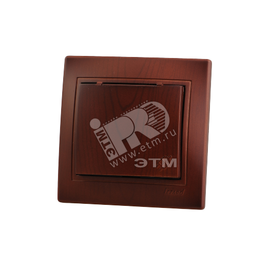 Мира Розетка с заземлением с крышкой керамика вишня