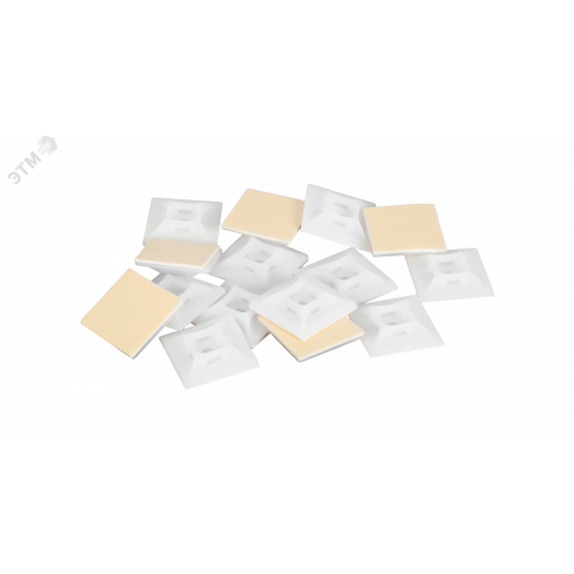 Основание для стяжек, самоклеящееся, 28х28мм, белое, 100шт