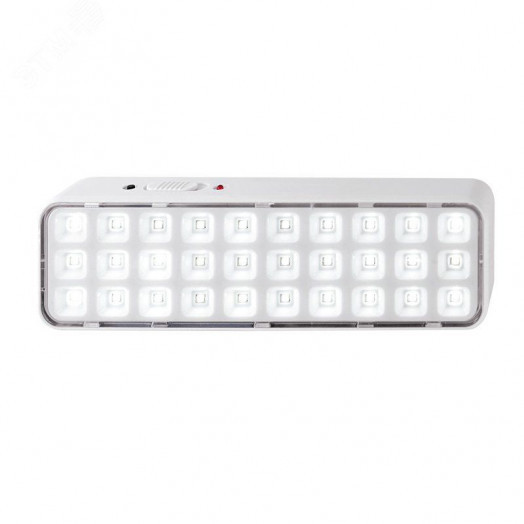 Светильник аккумуляторный непостоянного действия для подсветки путей эвакуации и рабочих зон при отключении питания. режимы: 30 /100 кнопка тест. 6 ч работы,