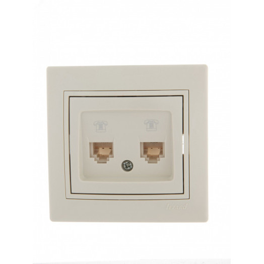 MIRA Розетка двойная телефонная RJ11 бежевая