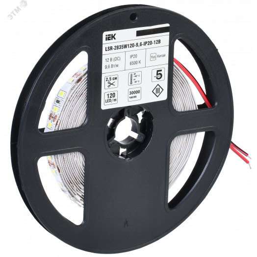 Лента светодиодная 5м LSR-2835W120-9,6-IP20-12В IEK