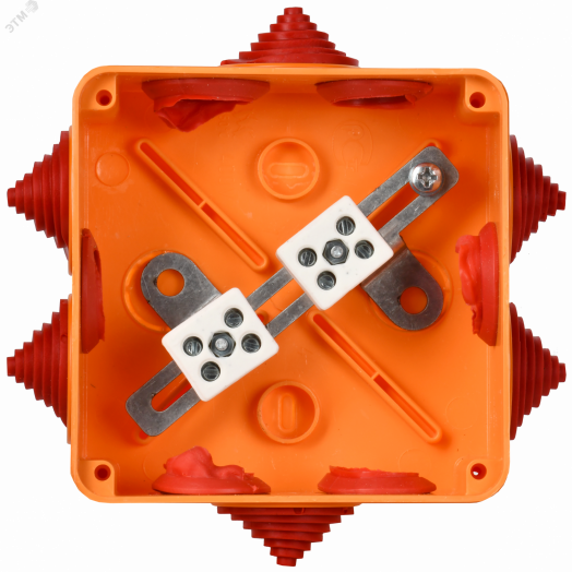 Коробка распаячная огнестойкая ПС 100х100х50мм 4P 4мм2 IP55 6 вводов