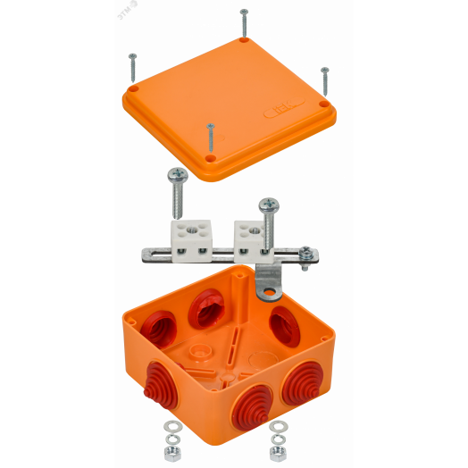 Коробка распаячная огнестойкая ПС 100х100х50мм 4P 4мм2 IP55 6 вводов