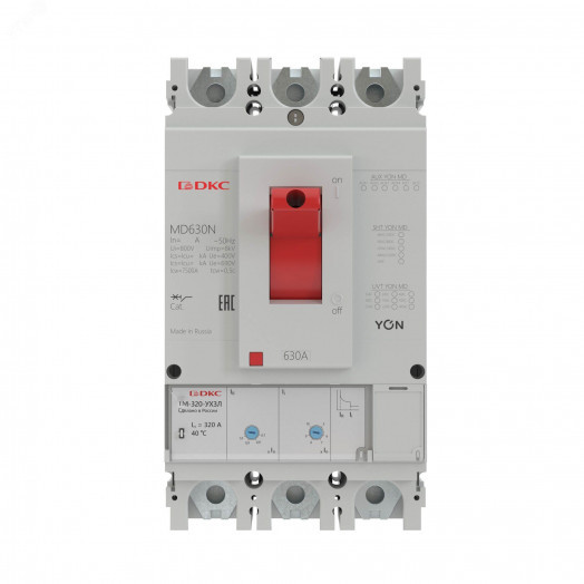Выключатель автоматический в литом корпусе YON MD630H-MR2 3P 630А 65kA Ir 0.4...1xIn Isd 1.5...10xIn
