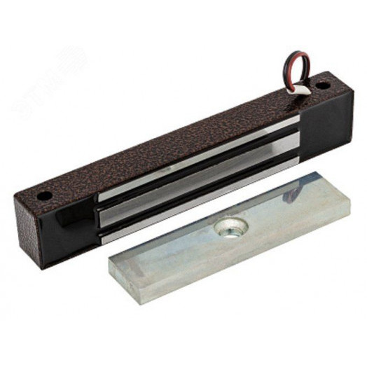Замок электромагнитный, планка в комплекте, цвет коричневый