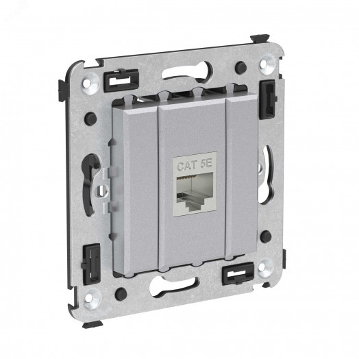 Avanti Компьютерная розетка RJ-45 без шторки в стену, кат.5e одинарная экранированная,  Закаленная сталь