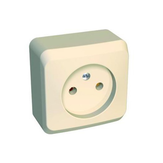Розетка 1-м ОП Этюд 16А IP20 без заземл. без защ. шторок крем. SchE PA16-001K