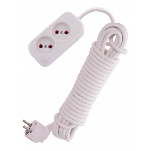 Удлинитель без заземления 2 входа 7 метров