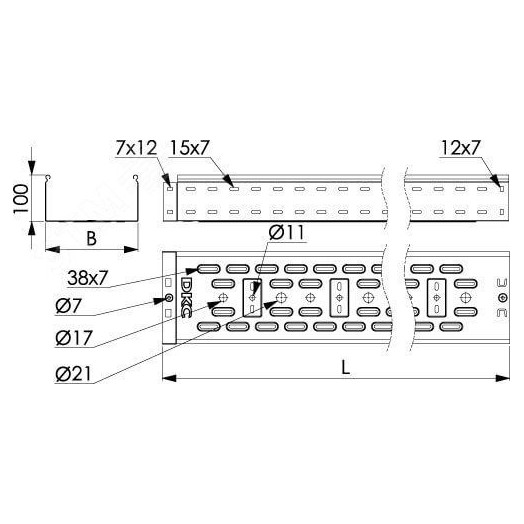 Лoтoк пeрфoрирoвaнный 400х100 L2000 гoрячeoцинкoвaнный