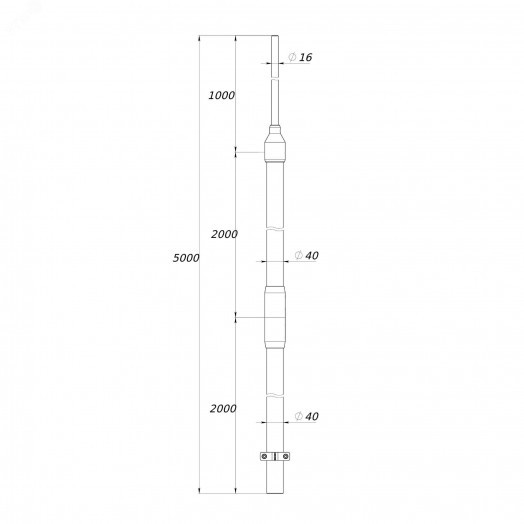 Молниеприемная мачта 5м ДКС