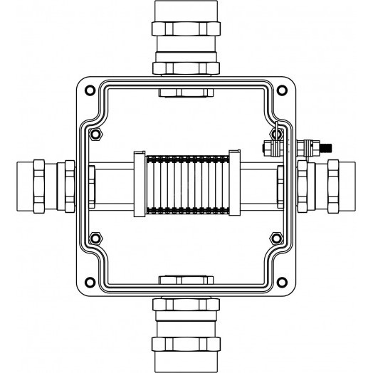 Коробка клеммная взрывозащищенная из полиэстера TBE-P-05 -(12xCBC.2) -1x6018AASDKGM4SB(A) - 1x6018AASCKGM3SB(B) - 1x6018AASDKGM4SB(C) -1x6018AASCKGM3SB(D)1Ex e IIC Т5 Gb / Extb IIIC T95°C Db IP66