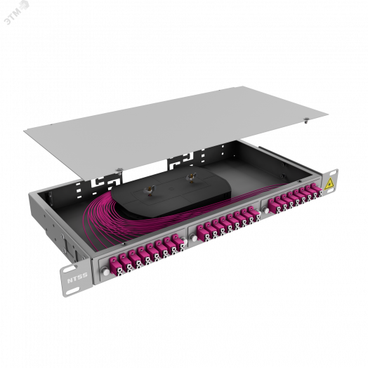 Кросс 19' PREMIUM. предсобранный 1U. 6 портов LC/UPC duplex. 50/125 мкм OM3