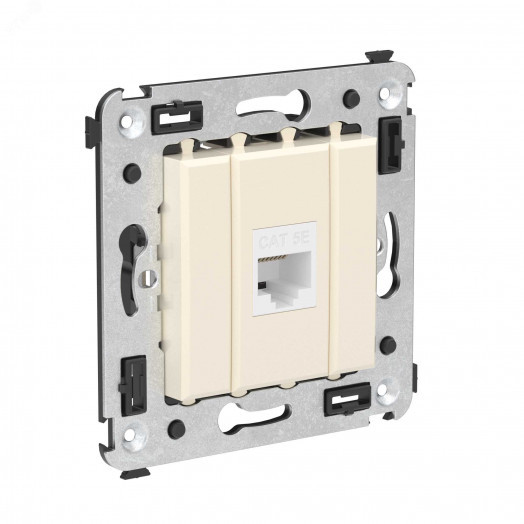 Avanti Компьютерная розетка RJ-45 без шторки в    стену кат.5е одинарная Ванильная дымка