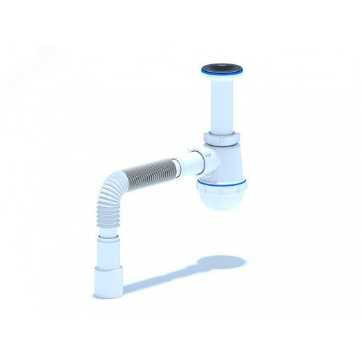 Сифон для мойки АНИ Грот 1 1/2'X40 литой выпуск с гибкой трубой 40х40/50