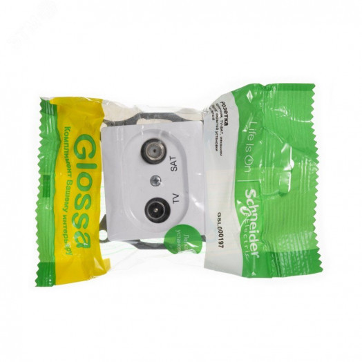 GLOSSA Розетка телевизионная TV-SAT одиночная в рамку 1дБ белая