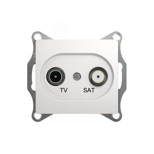 GLOSSA Розетка телевизионная TV-SAT одиночная в рамку 1дБ белая
