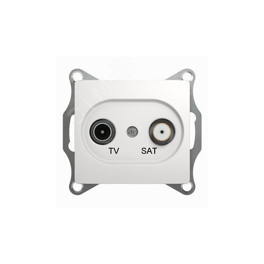 GLOSSA Розетка телевизионная TV-SAT одиночная в рамку 1дБ белая