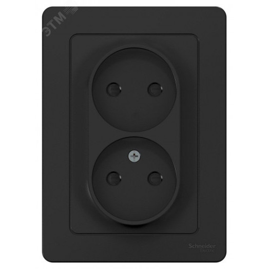 BLANCA скрытой установки розетка двойная без заземления со шторками, 16А, 250В, антрацит