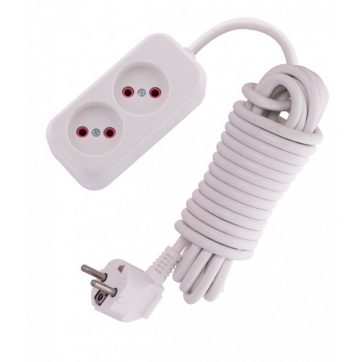 Удлинитель без заземления 2 входа 5 метров