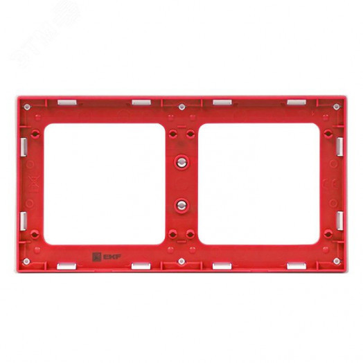 Стокгольм Рамка 2-местная белая с линией цвета красный