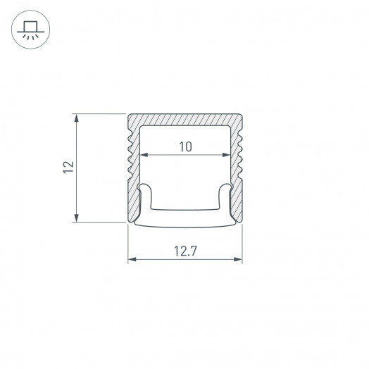 Профиль FANTOM-BENT-W12-SIDE-2000 ANOD (Arlight, Алюминий)