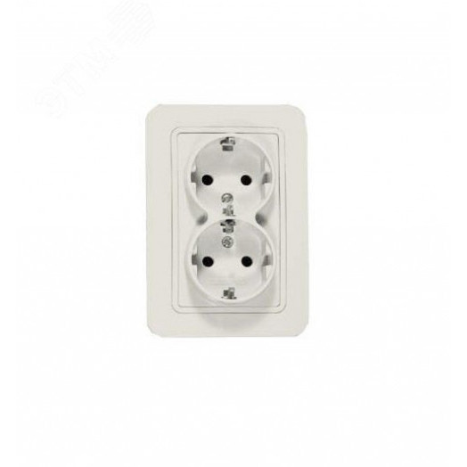 Lillium Розетка двойная с заземлением белая