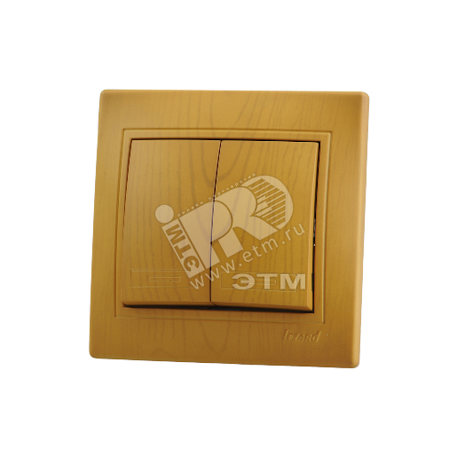 MIRA Выключатель двухклавишный ольха